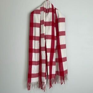 Red and white plaid scarf